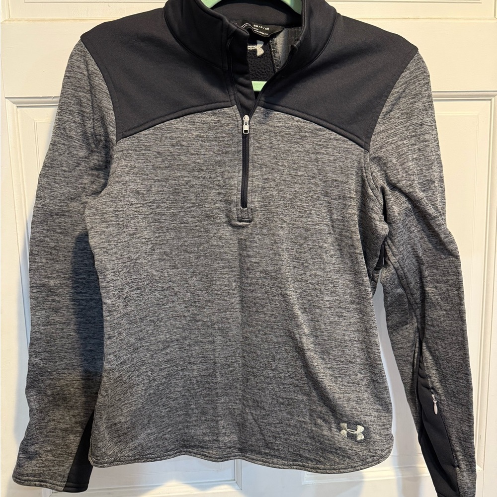 Under Armour Gray and Black Quarter-Zip Pullover